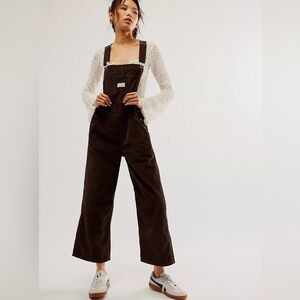 Levi’s Brown Corduroy ‘Highwater’ Baggy Overalls